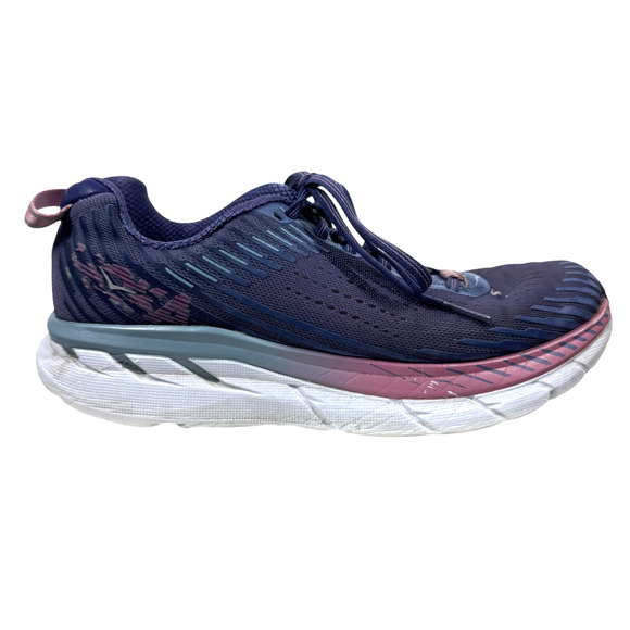HOKA ONE ONE Clifton Sneaker Women 8.5 Purple Pink Running Athletic Active Shoe - Picture 1 of 12
